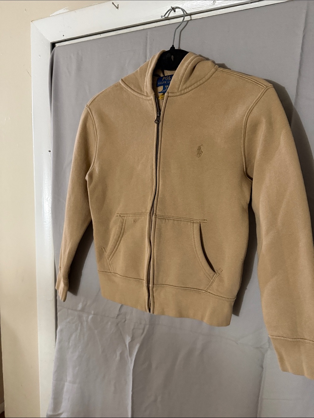 Polo by Ralph Lauren boys size small (8) Beige zip hoodie